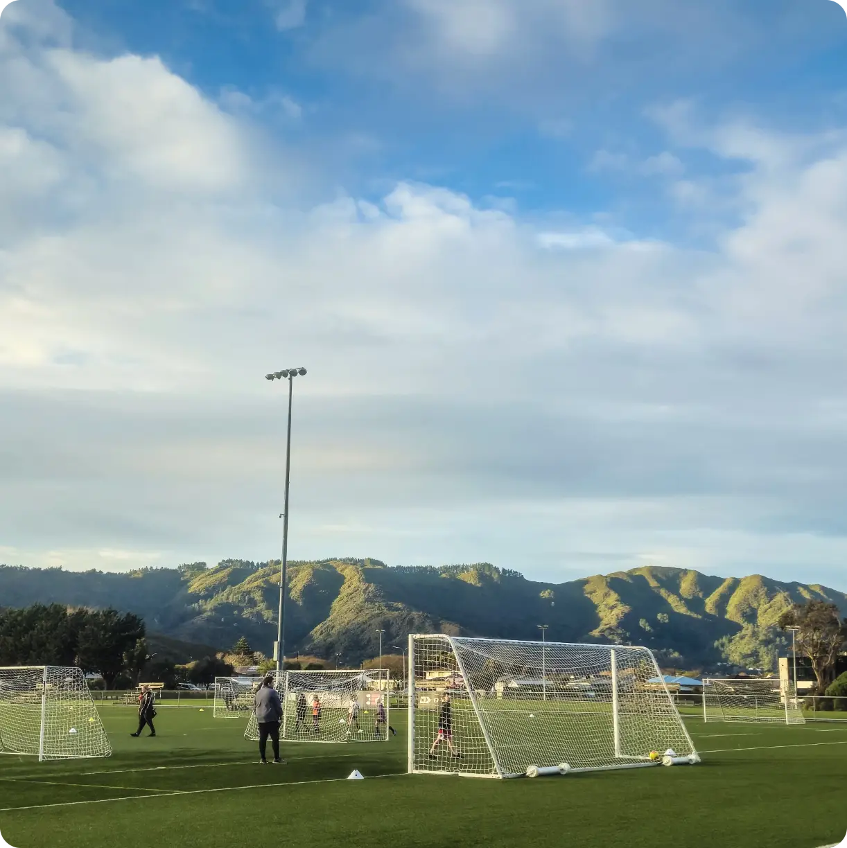Full-size artificial turf field at Fraser Park