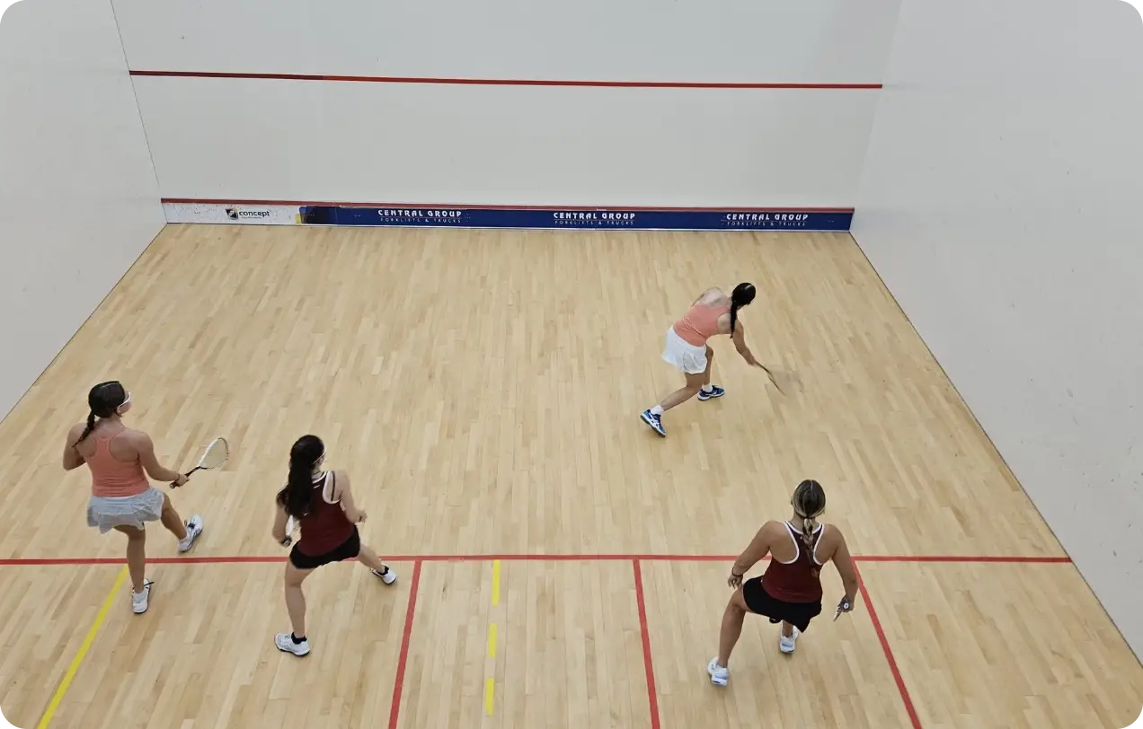 Players on the squash courts at Fraser Park Events